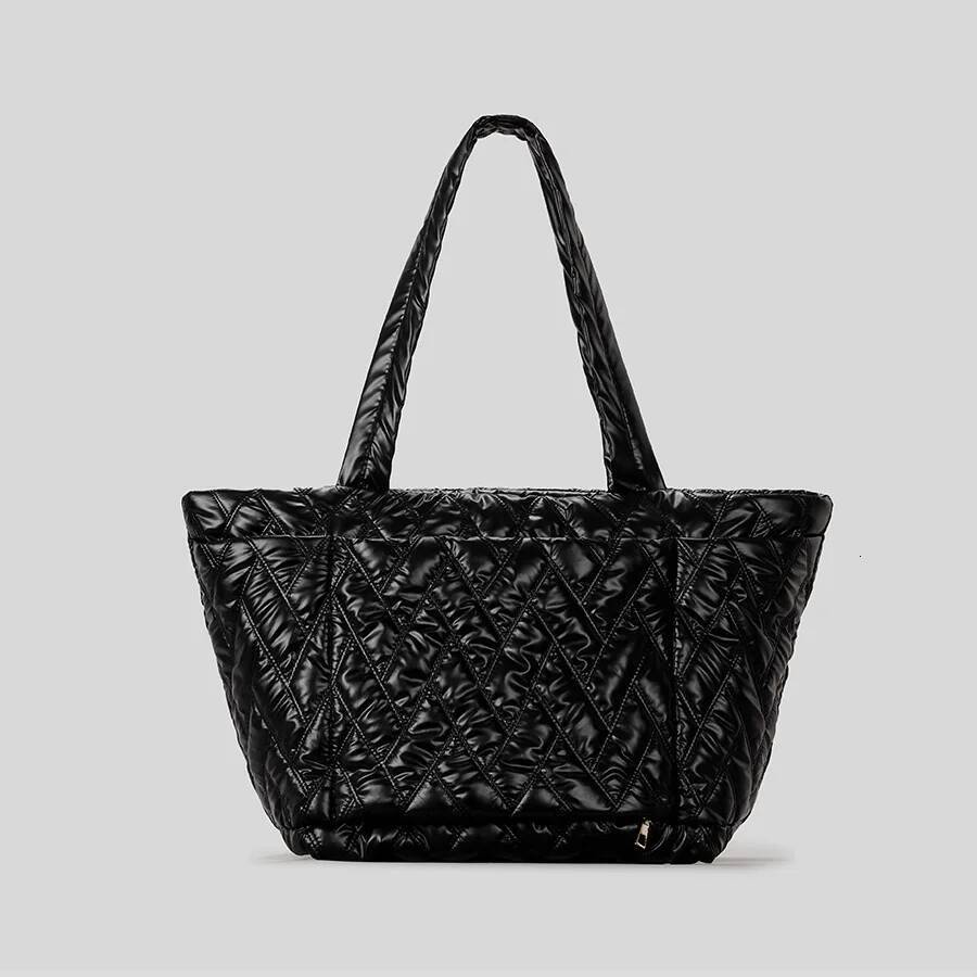 Casual Large Capacity Quilted Padded Tote Designer Women Shoulder Bags Soft Nylon Puffer Handbags Big Autumn And Winter Bag