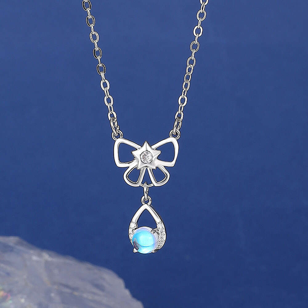 New Zodiac Necklace for Women, Personalized and Elegant Copper Inlaid with Dias, Hollow Moonstone Pendant Clavicle Chain, Birthday Gift