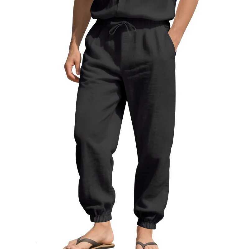 2025 New Hot-Selling Four-Season Fashion Trend Beach Style Mens Loose Linen Plus-Size Casual Sports Cargo Jogger Pants X250812