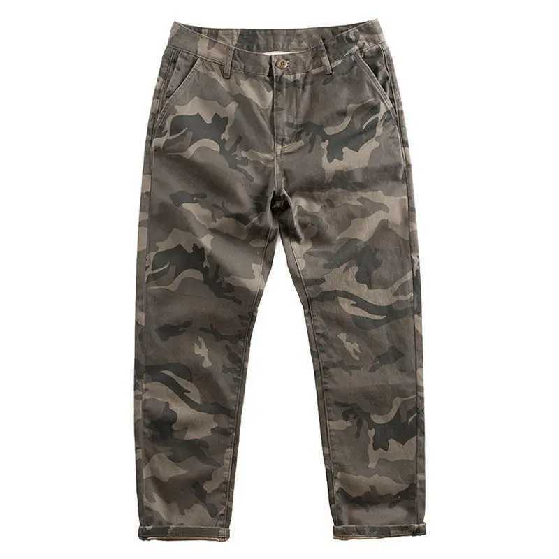 2022 Fashion Camouflage Overalls Mens Cropped Pants Cargo Harem Hiking Military Straight Retro Cotton Tactical Pants for Men X250812