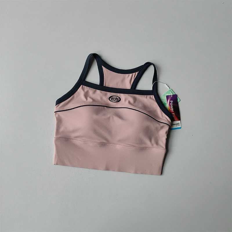 Contrasting Color Integrated Fixed Cup Underwear Gathering Shock-proof Slimming Sports Vest Running Pilates Training Bra Z250812