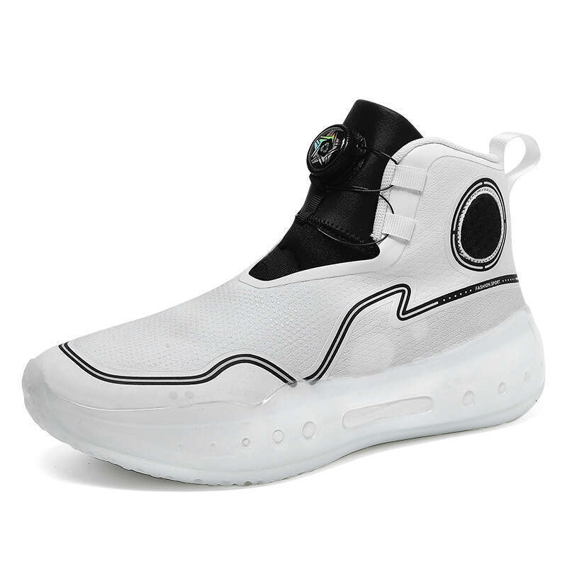 White Basketball Shoes for Men and Free shipping Teenagers, Fluorescent Night Glow Trendy Shoes, Anti-Slip Sports Boots
