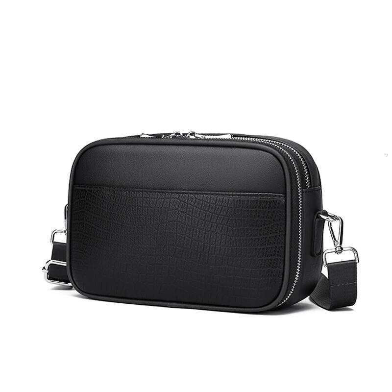 Fashion square leather men's handbag shoulder crossbody bags messenger designer bag mens