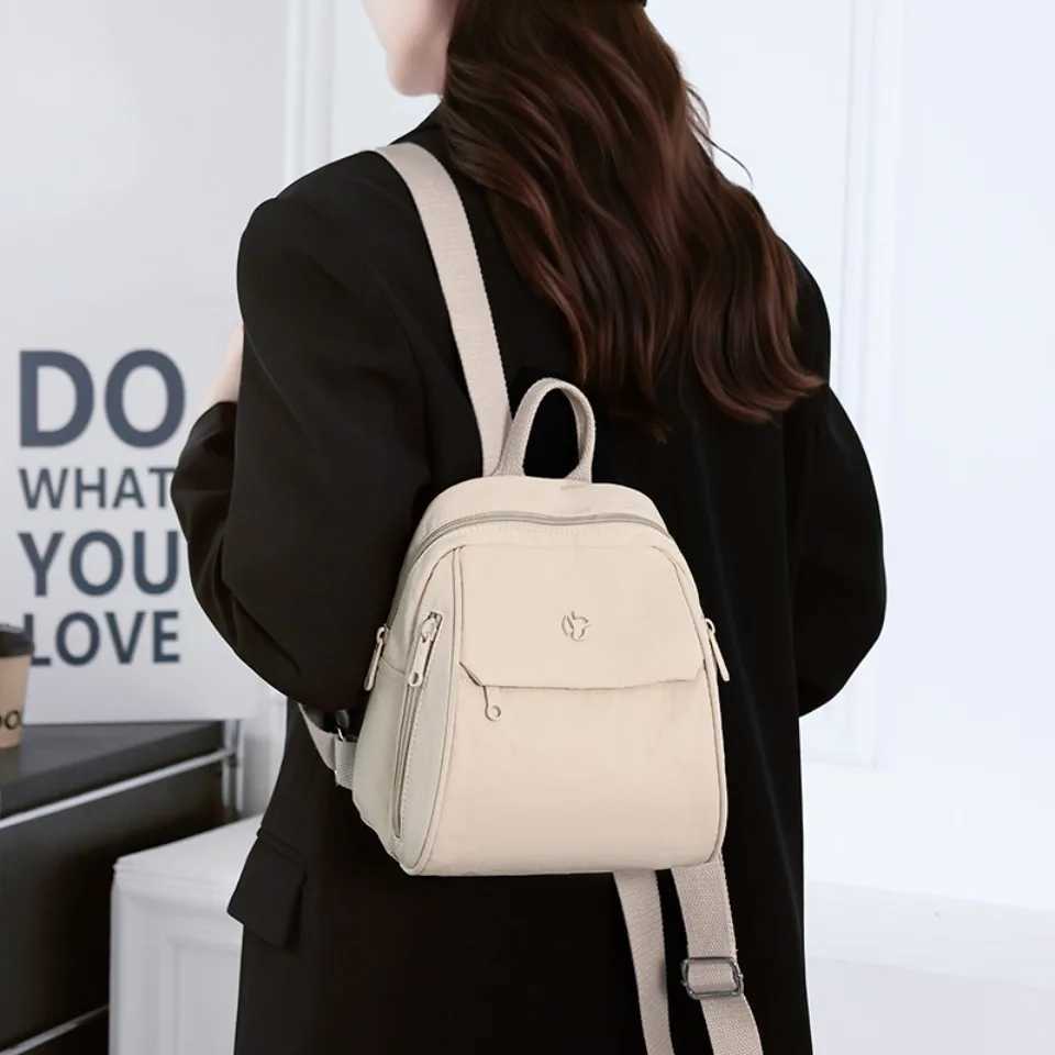 Nylon Backpack Sac Women Shoulder Bags for Women Teenage Girls Multi-Function Backpack Waterproof Sac A Dos School Backpack New W250812