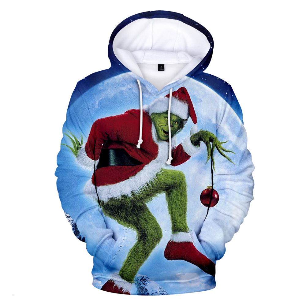 New Green Furry Monster Grinch 3D Digital Print Hoodie for Men and Women