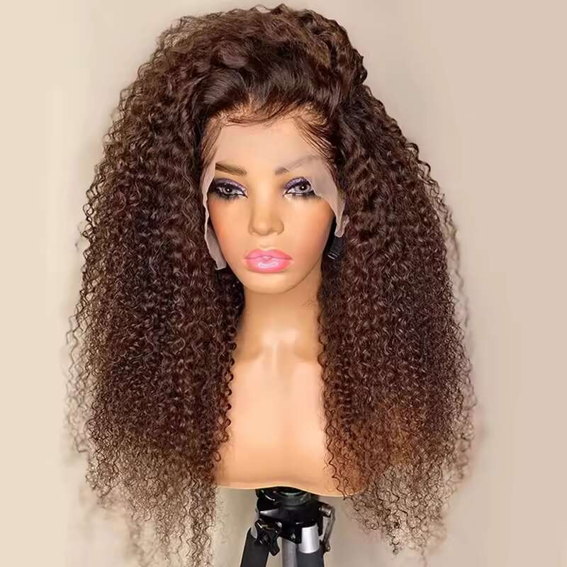 13X4 Lace Front Human Pre Plucked Virgin Brazilian Hair Glueless Curly Wigs 180% Density For Woman