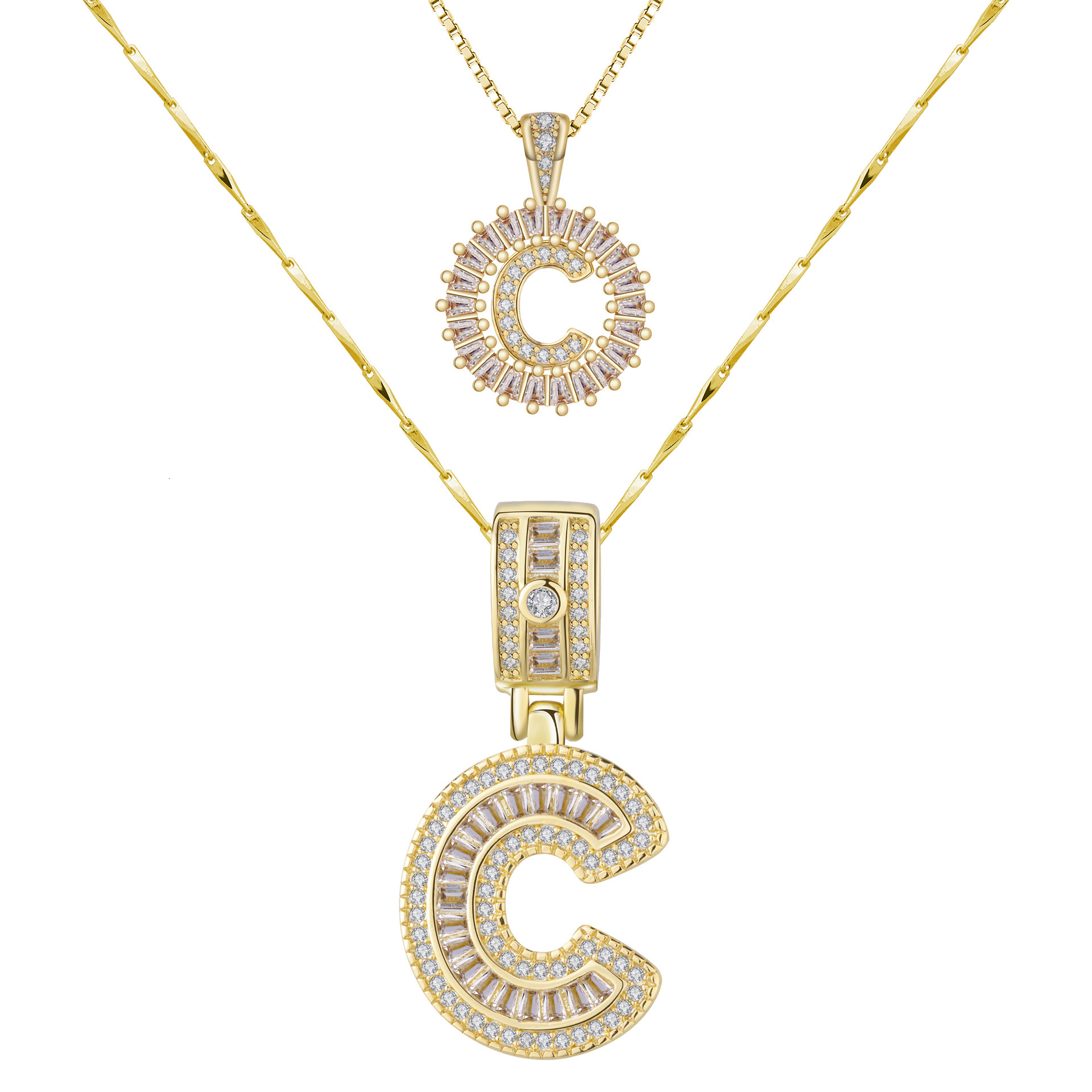 Full Diamond Rock Sugar 26 Letter Necklace for Women Light Luxury Niche High-end Jewelry