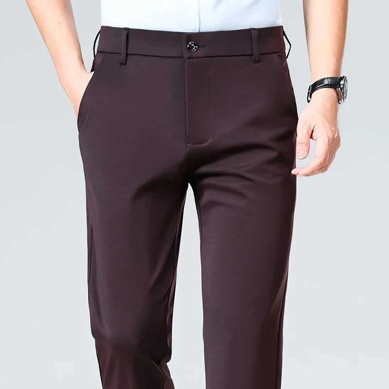 29-42 Mens Suit Pants Stretch Solid Smart Casual Dress Trousers Men Office Suit Pants Spring Autumn Straight Business Trousers W250812