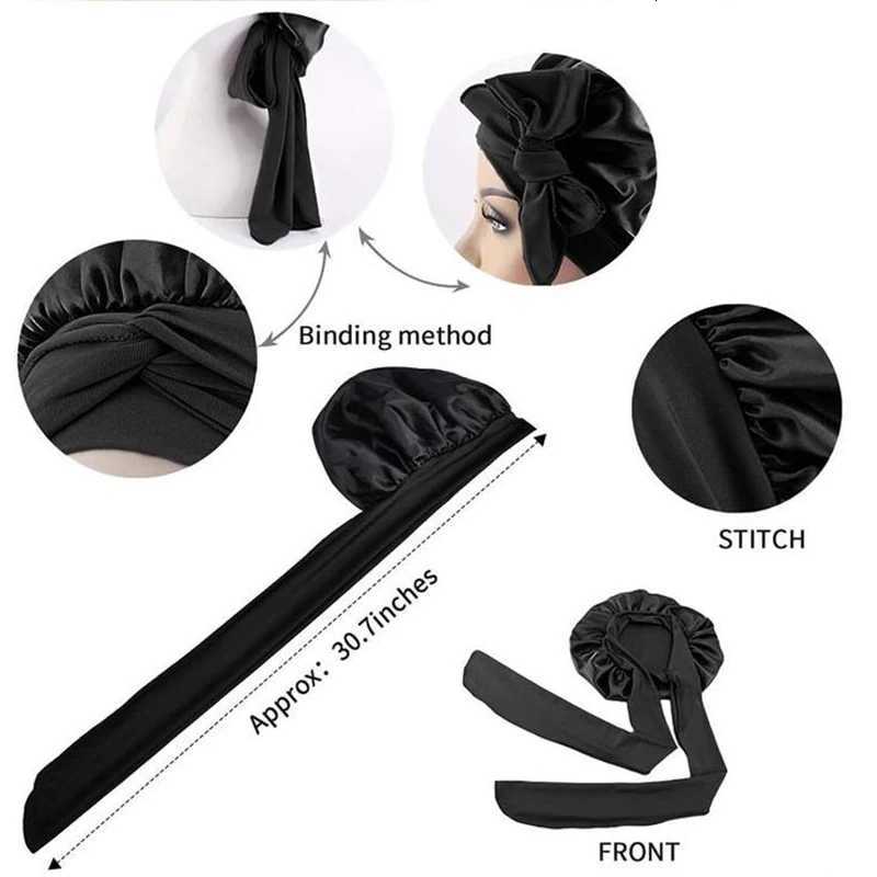 Bonnets Silk Satin Hat Hair Night Satin Bonnet Satin Hat To Sleep Bonnets for Women Cap Beanie Curly Braid Hair DM04 XJ250812