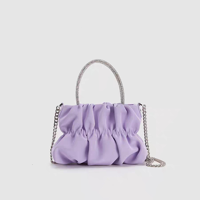 New Handbag Elegant Socialite Style Macaron Fresh Pleated Cloud Chain Crossbody Bag Handheld