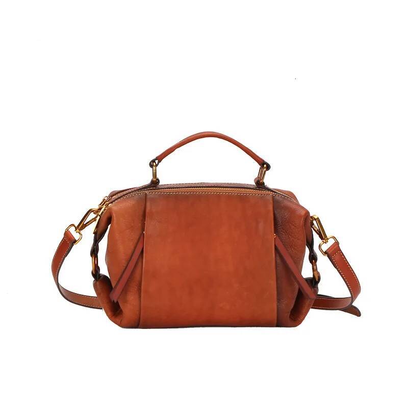 2025 Vintage cowhide leather tote bags lady square top handle high quality designer messenger shoulder crossbody bag ddmymarket