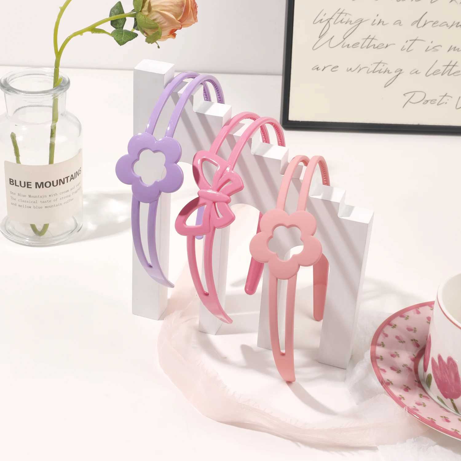 1/6Pcs Fashion Glossy Flower Bands for Girls No Slip Hairband Elastic Hair Hoop Kids Teen Sweet Hair Accessory X250812