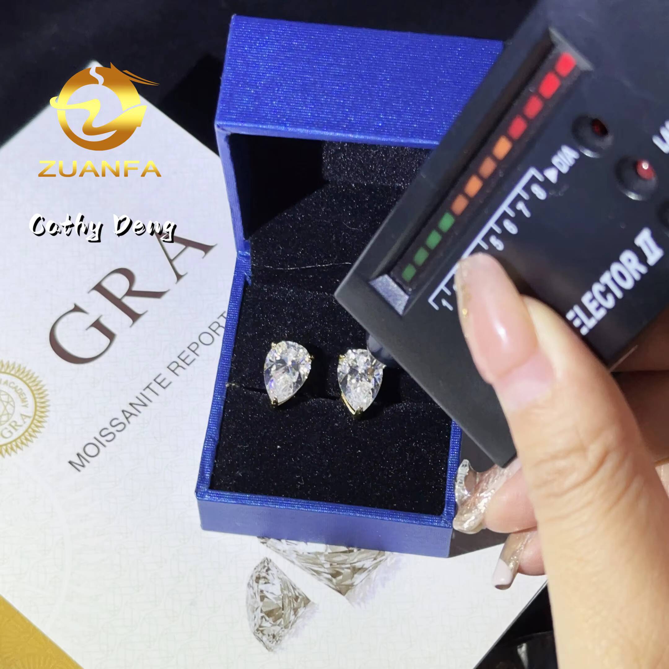 Classic Women Earrings Pear Cut Silver Gold Rose Gold Ice Out 925 Sterling Silver D VVS Moissanite Earrings Ready to Ship