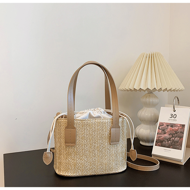 New Trendy Summer Vacation Casual Fashion Straw Woven Handbag Shoulder Crossbody Small Square Bag ddmymarket