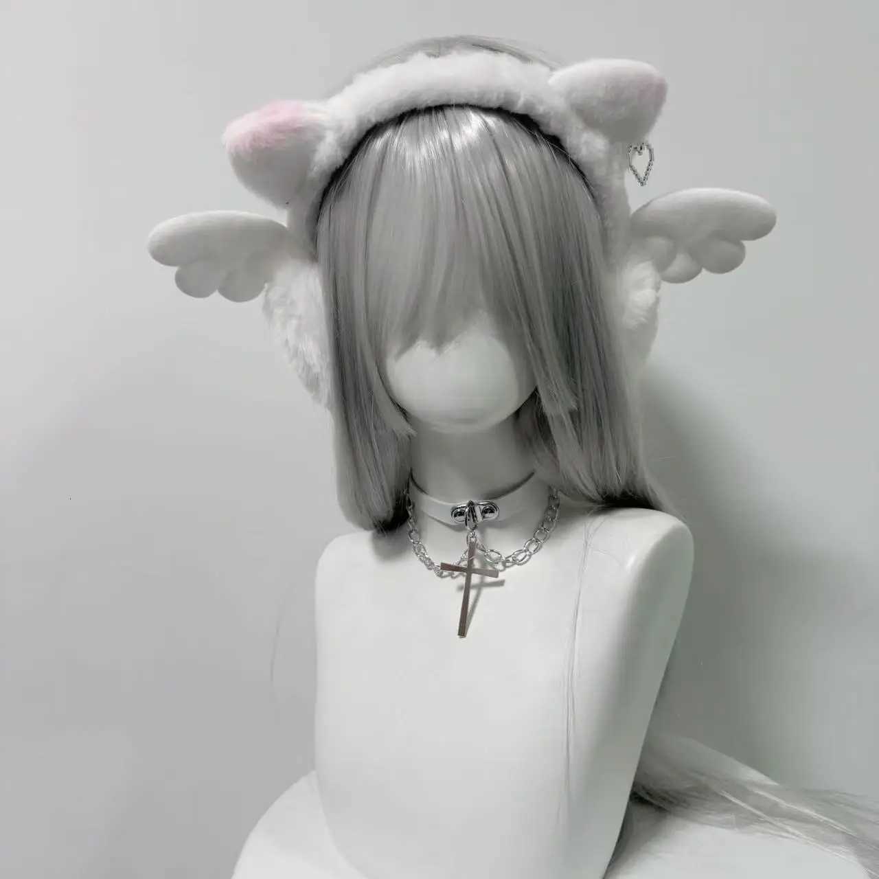 Subculture Angel Wings Aesthetic Plush Warm Earmuffs + Cute Glove Spring New Sweet Girl Y2k Accessories Ear Cover for Women XJ250812