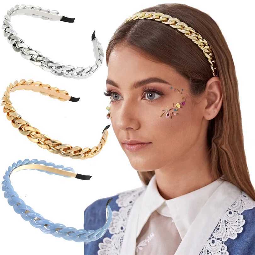 40PCS Fashion Chains Band For Women Elastic Hairbands Hair Hoop Wraps Girls Hair Accessories Metal Chic Hair Ornament X250812