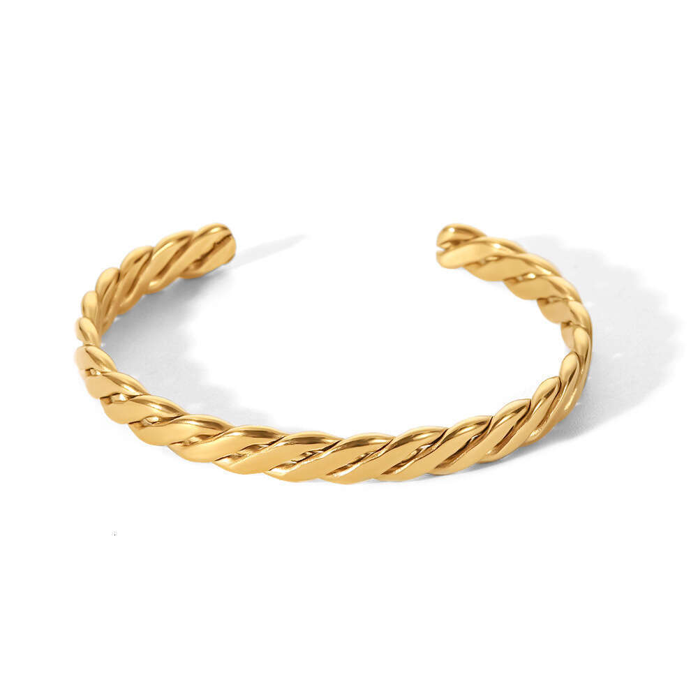 INS French Style New Women's Fashion Simple Jewelry Titanium Designer Stainless Steel Vacuum Gold Plated Thick Cuban Chain Bracelet