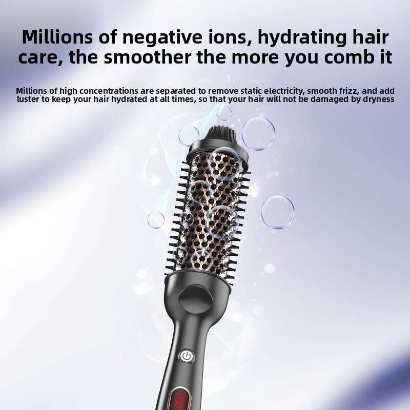 Small Iron Roller Brush Wave Curling Straightening Curler Non-Damaging Negative-Ion Hair Styling Tool