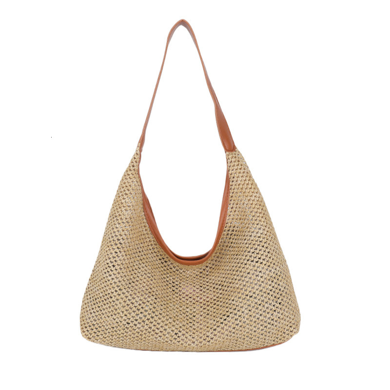 Woven Large Capacity Stylish 2024 New Fashion Personality Trendy Straw Tote Underarm Single Shoulder Women's Bag