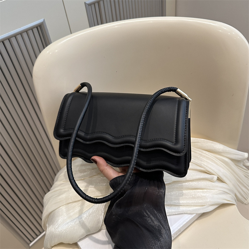 Free Shipping 2025 New Women's Designer Fashion Solid Color PU Shoulder Bag High Quality Elegant Lace Underarm Bag Wallet Banquet Bag