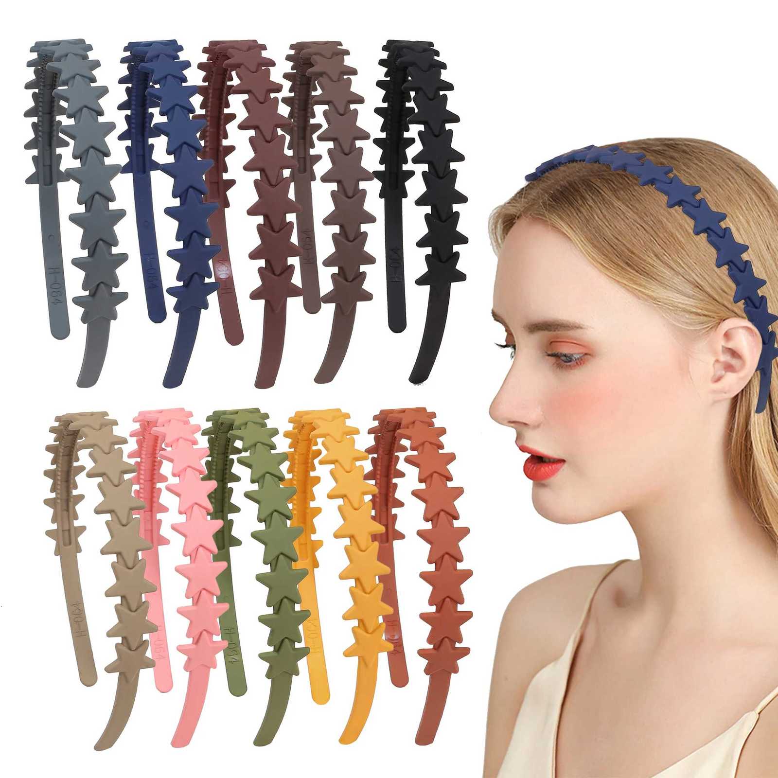 5/10pcs Girls Matte Bands Wen Plastic Star Hairbands Thin Non-slip Bands Girls Children Hairbands Hair Accessories X250812
