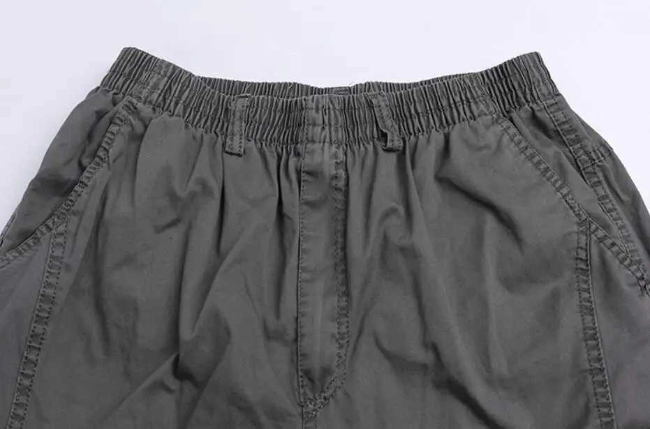 Spring Men Cargo Cotton Pants Pocket Large Size Big 8XL 10XL 9XL 140KG Loose Outdoor Casual Safari Style Pants Black 46 48 50 X250812