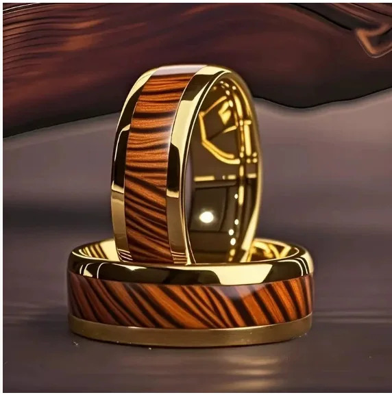 8MM Unique Tiger Stripe Mens Stainless Steel Rings Gold Color Wedding Band Personality Jewelry Party Steel Ring Mens Ring 250812