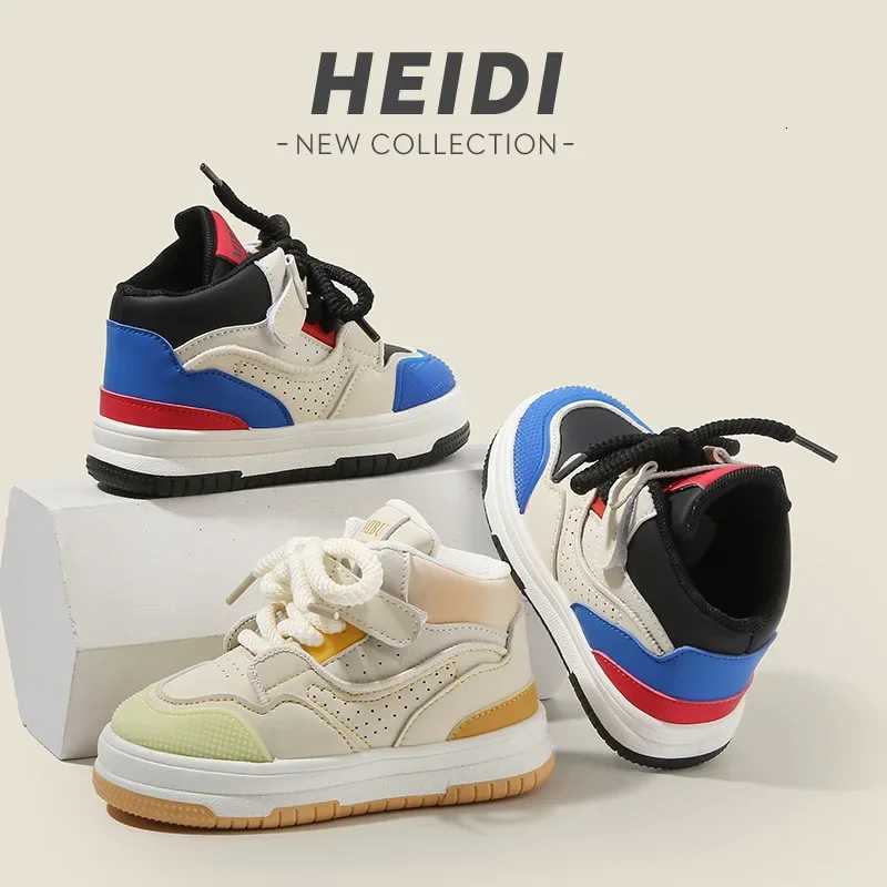 Children Sports Shoe Lace Up Hook Loop Toddler Boy Girl Outdoor Non Slip Sneaker Fashion Color Block Kid Casual Soft Sole Shoe M250812