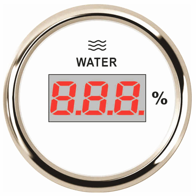 Auto 52mm 0-100% Display Water Level Gauges Marine Digital Water Level Meters 0-190ohm European Standard or 240-33ohm America Standard Input Signal wi