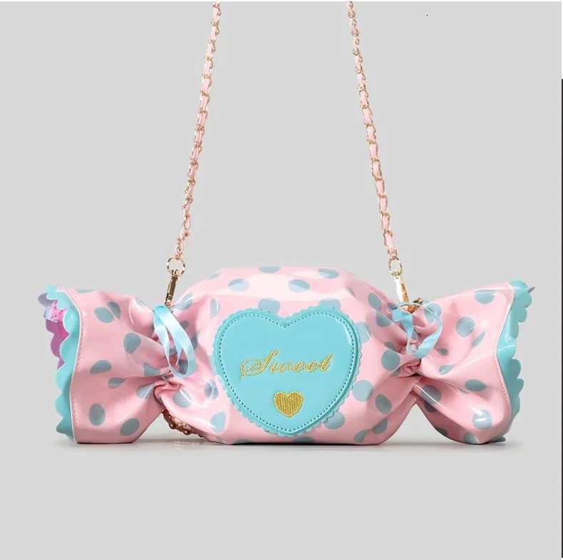 Cute Candy Design Crossbody Bag for Women Creative Funny Shoulder Bags Colorful Pvc Bag for s Harajuku Love Hearts Purses Z250812