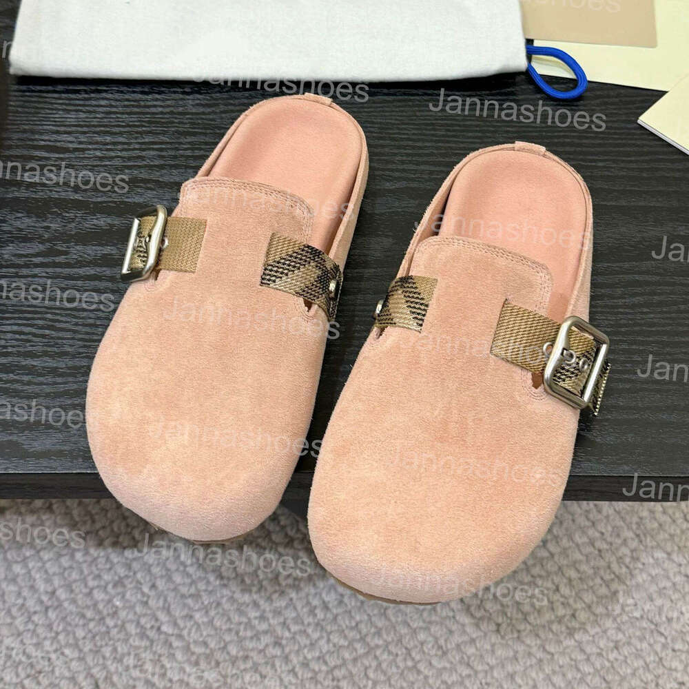 Designer Clogs Sandals Slides Men Women Cork Flat Soft Suede Outdoor Summer Leather designer shoes Black Platform Slippers size 35-45
