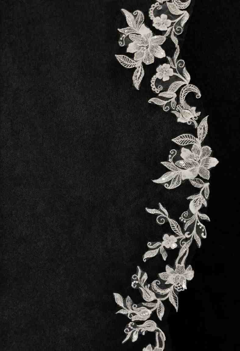 Real Image Cheap Chic Wedding Veils Three Meters Long Veils Lace Applique Lace One Layers Cathedral Length Bridal Veil