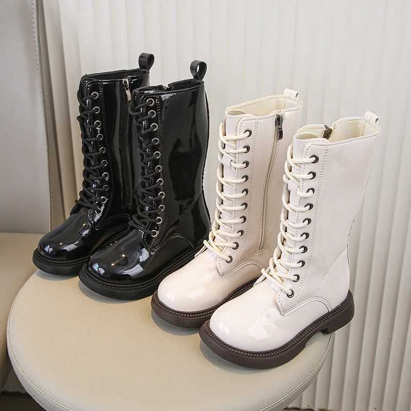 Girls Fashion Long Leather Boots Children High Boots Soft Soled Kids Princess Thick Warm Plush Fur Winter Shoes for Girls XJ250812