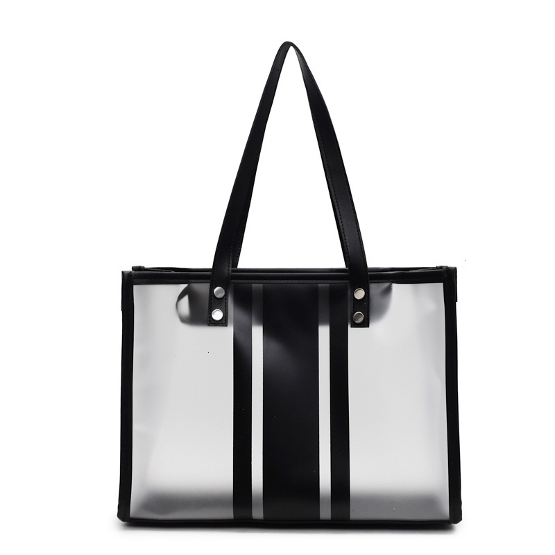 Transparent Large Capacity PVC Shoulder for Women New Jelly Mother-Daughter Trendy Versatile Handbag Tote Bag