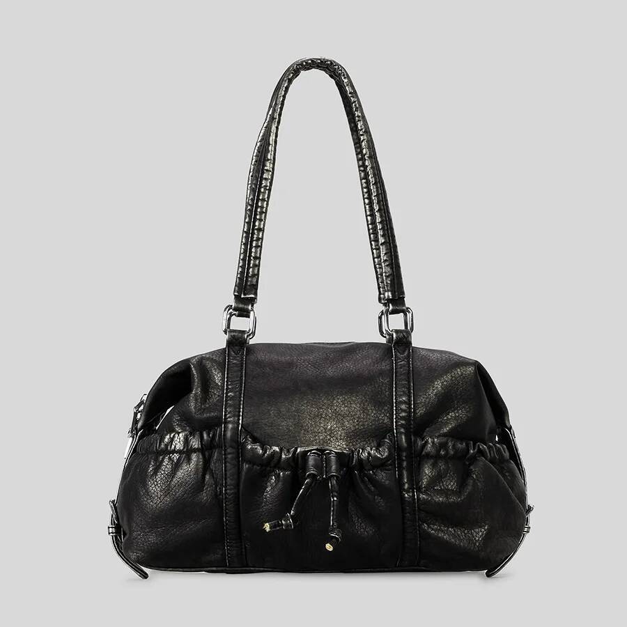 Fashion Ruched Bowling For Women Designer Lady Handbags Soft Pu Leather Shoulder Bags Punk Underarm Bag 2025