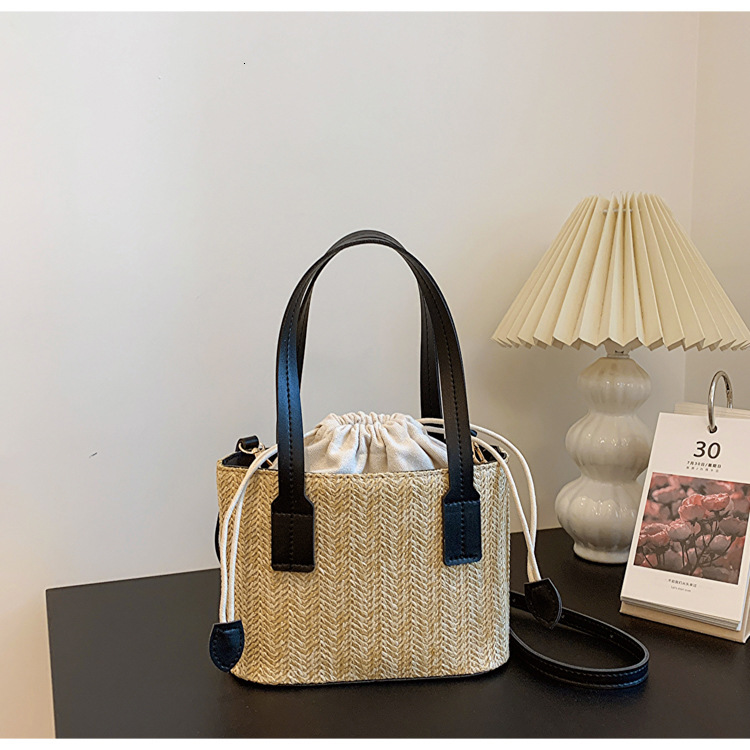 New Trendy Summer Vacation Casual Fashion Straw Woven Handbag Shoulder Crossbody Small Square Bag ddmymarket