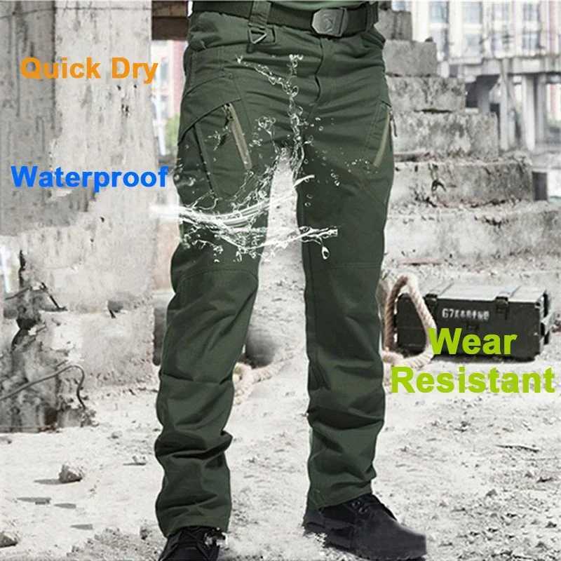 Men Cargo Pants Trousers Multi-pocket Waterproof Wear-resistant Casual Training Overalls Comfortable Breathable Clothing W250812