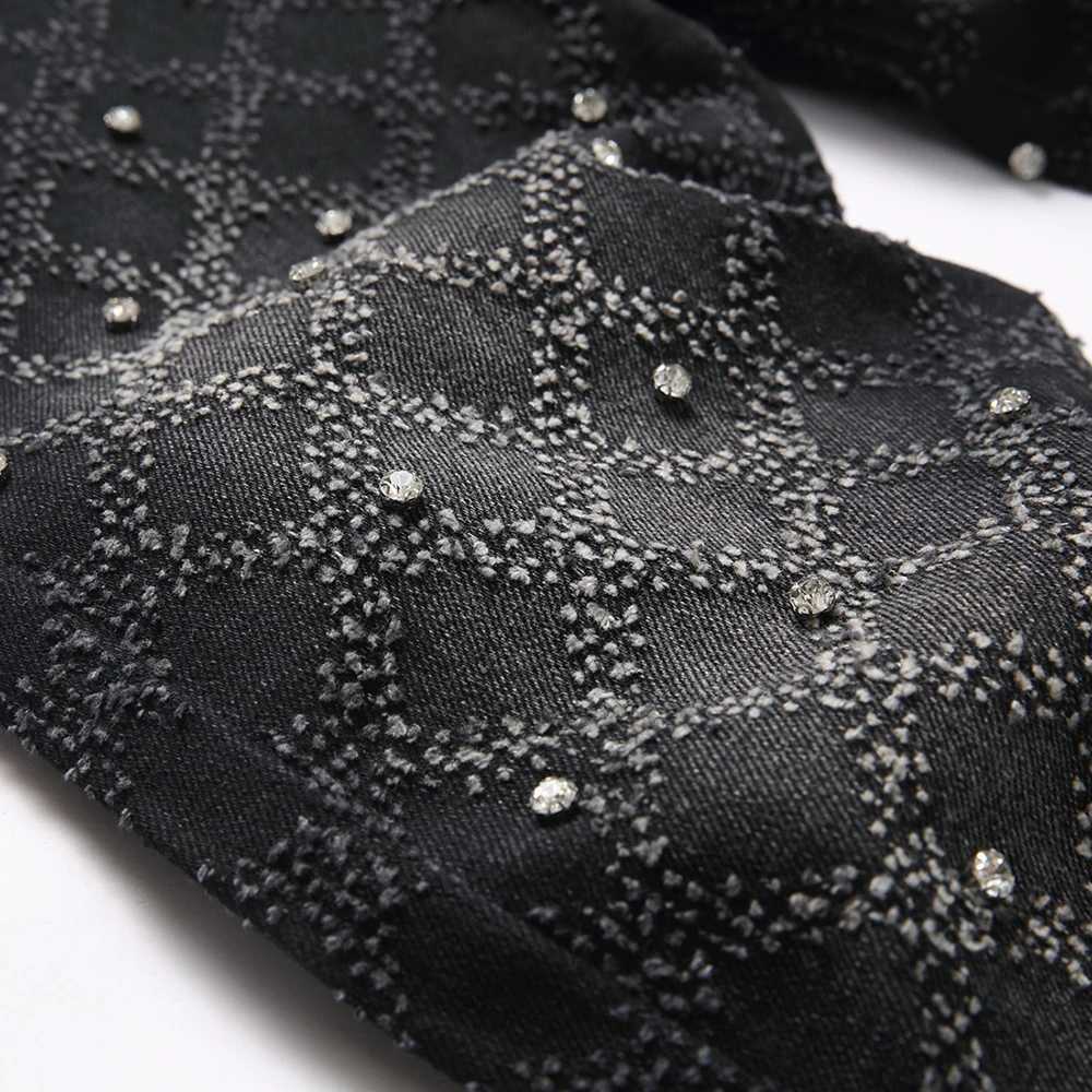 Mens Crystal Boot Cut Jeans Punk Black Stretch Denim Pants Rivet Slim Flared Trousers Fashionable Bootcut Trousers X250812