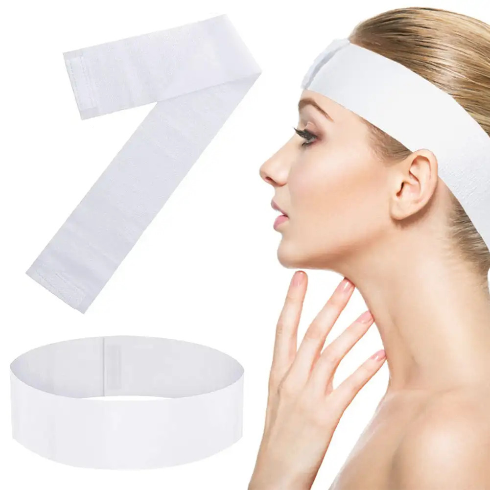 50Pcs Disposable Spa Headbands Stretch Non-Woven Soft Skin Care Hair Band with Convenient Closure for Women Girl 250805