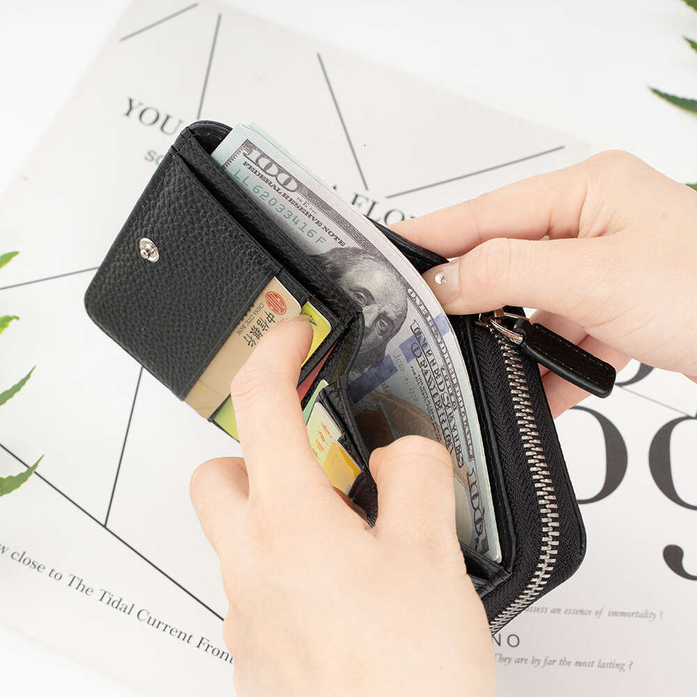 Japanese and Korean New Genuine Leather Fashion Multi-Card Slot Accordion Card Holder Large Capacity Women's Cowhide Wallet designer wallet B5 B5