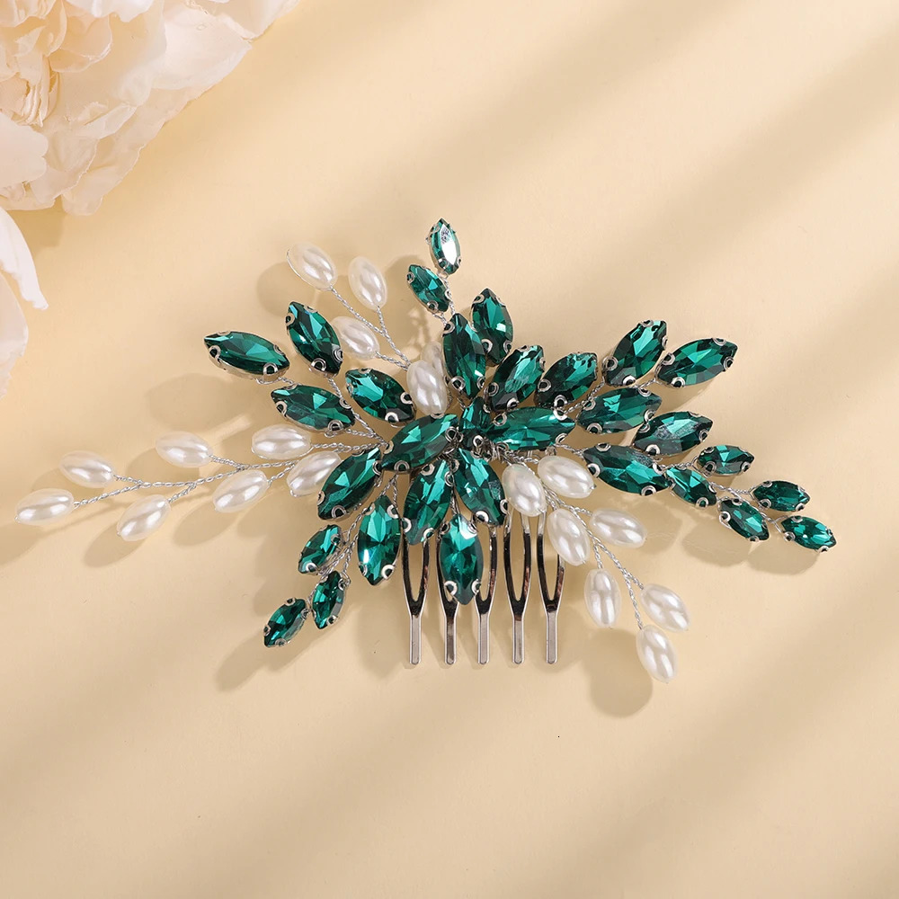 15Color Pearl Hair Comb for Women Wedding Headpiece Handmade Bridal Accessories Jewelry Trendy Bride Party Tiara 250804