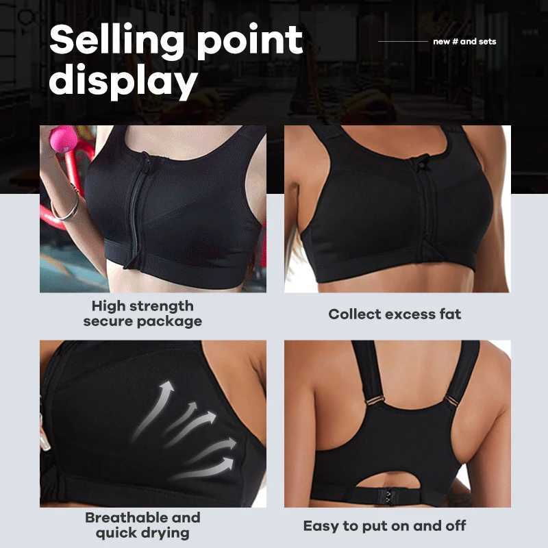 2XL Popular Sports Top Bra Womens Shockproof Sports Shirt Sports Bra Front Zipper Womens Push Up Bra Sportswear Z250812