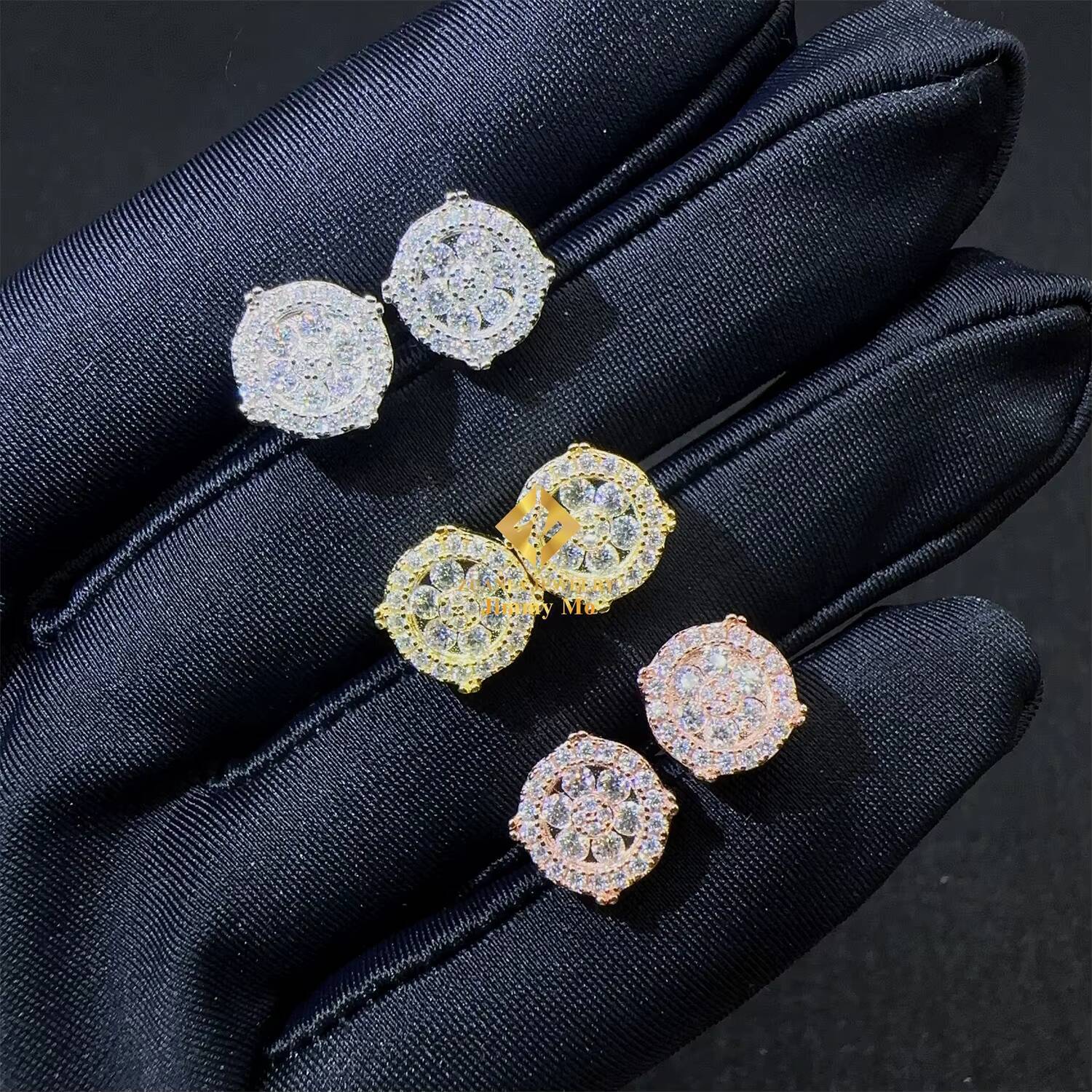 Best Selling Popular Hip Hop Earring Wholesale Price 925 Silver Iced Out Jewelry VVS Moissanite Diamond Men Stud Earrings