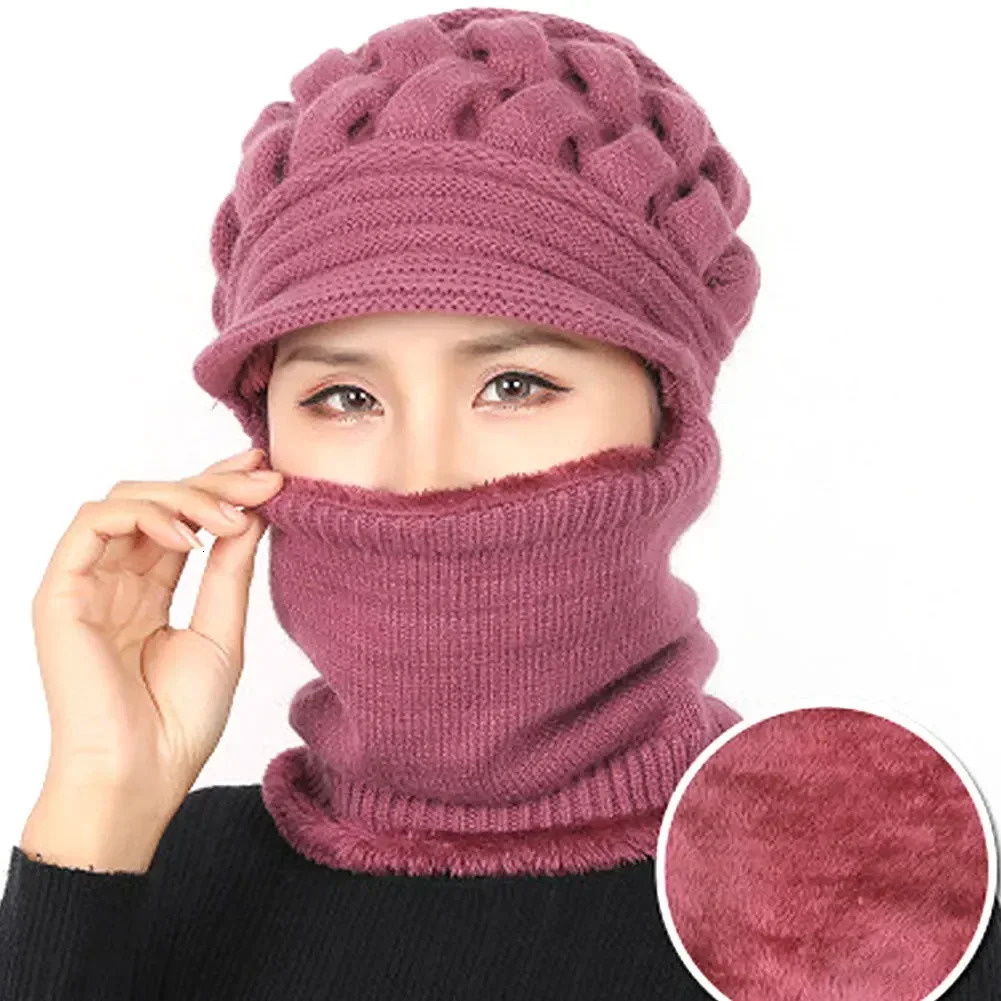 Winter Hat One-piece Beanies Hats Winter Beanies For Men Women Wool Scarf Caps Balaclava Mask Gorras Bonnet Knitted Hat 250808