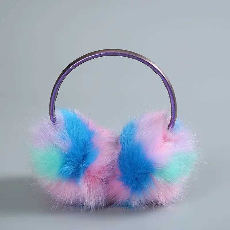 Colorful Warm Winter Earmuffs Fashion Color Cold-proof Imitation Rabbit Fur Top-mounted Fluffy Fairy Earmuffs Ear Muffs XJ250812
