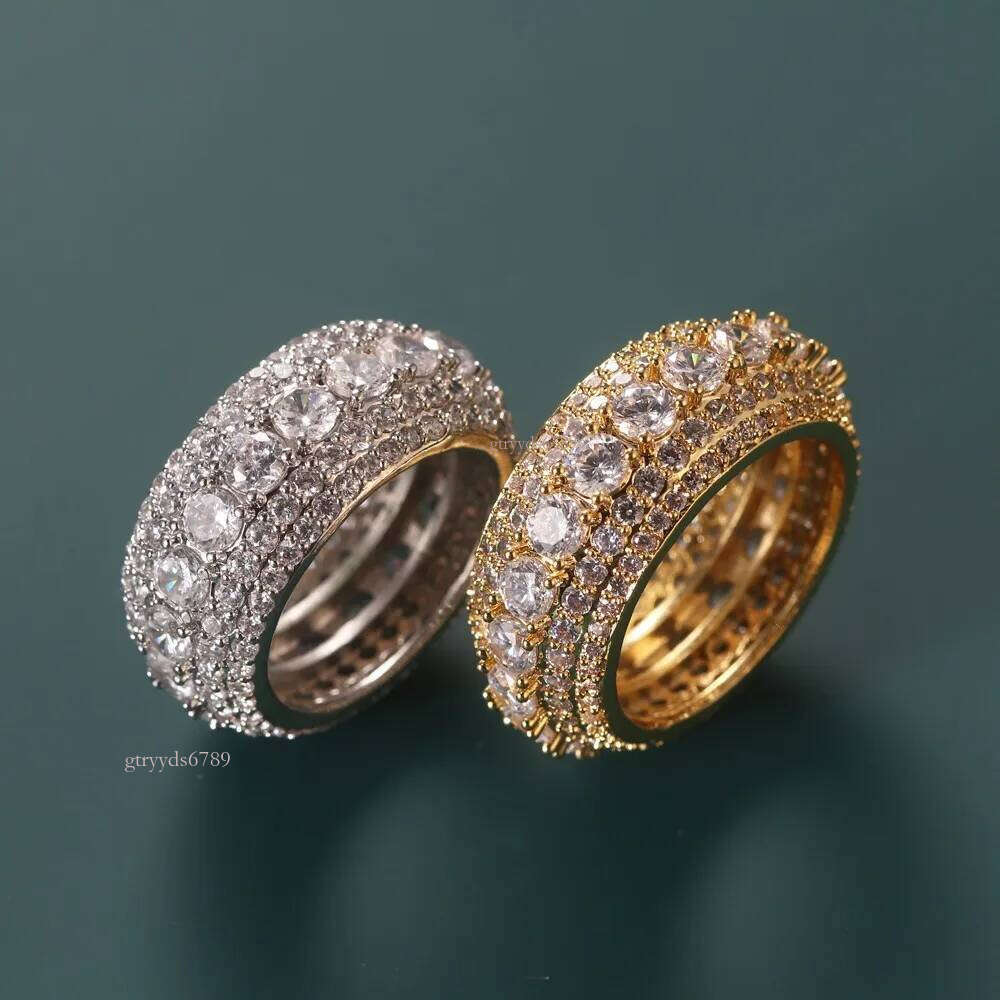 Fashion Design Sier Iced Out Moissanite Mens cuban dia ring for hiphop life jewelry