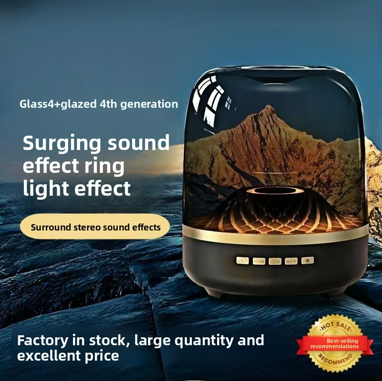 Wireless Bluetooth Speaker with Glass Subwoofer, Transparent Design, Multi - functional RGB Ambient Light, Portable TF Card Support, Outdoor Mini