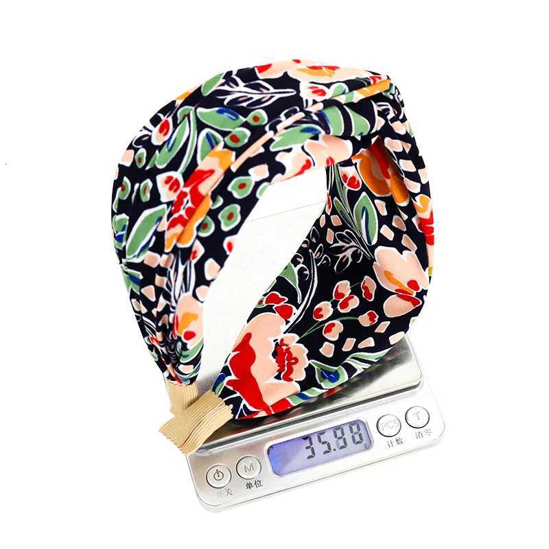 New Fashion Wen Hairband Print Wide Band Cross Knot Turban Flower Hair Hoop Bands Bezel Girls Hair Accessories Dress X250812