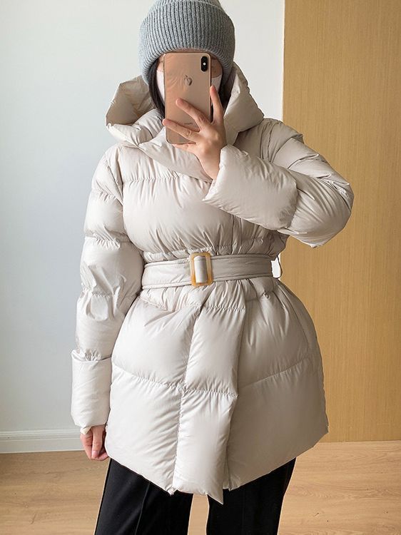Jiangnan Style 2024 Winter New Short Waist-Cinching Hooded Down Jacket for Women White Duck Down Belted Slimming Coat for Women 241122
