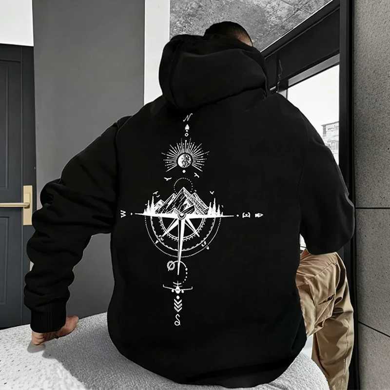 Vintage Print Hoodies for Men Hooded Long SLeeve Pullover All Season Daily Casual Sports Tops Mens CloTHes Y250811